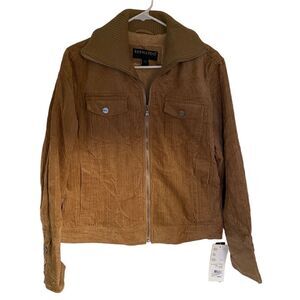 Bernardo NEW full zip fleece lined camel color large